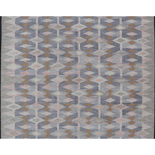 Textile Hand-Woven Scandinavian Wool Rug by Keivan Woven Arts, 8'10" X 12'0 For Sale - Image 7 of 12