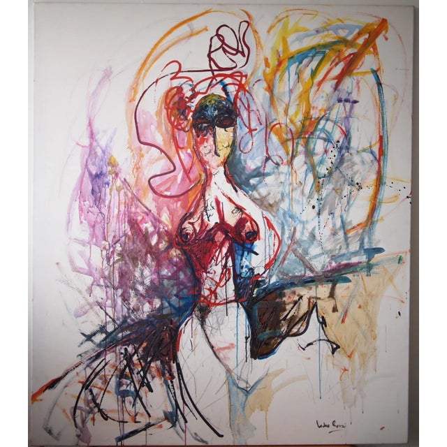 Original Lucho Rossi Large-Scale Abstract Expressionist Female Portrait Acrylic on Canvas Painting For Sale - Image 12 of 12