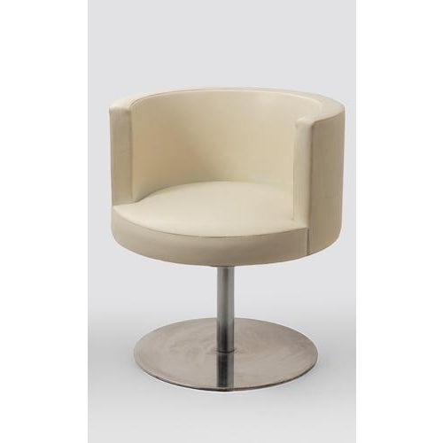 Cidonio swivel chair in white leather by Antonia Astori for Cidue, realized in 1970s. Structure in chromed metal. Very...