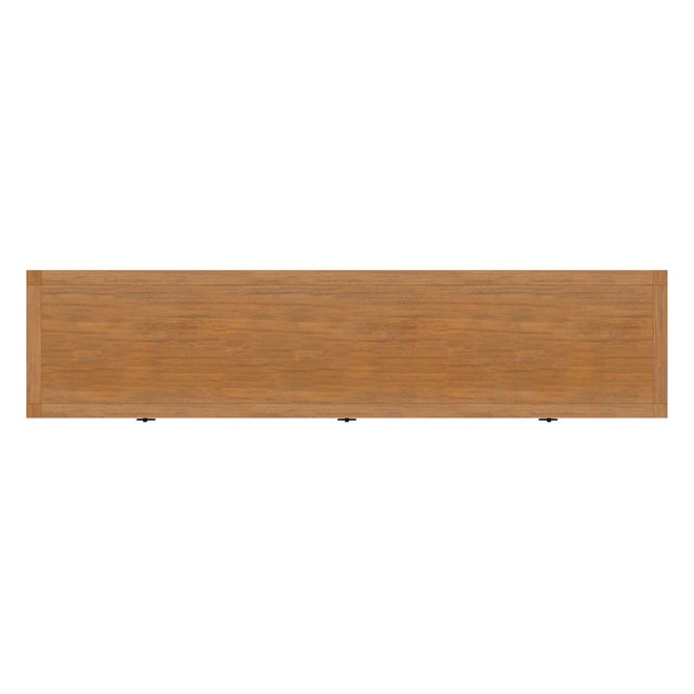 Wood Lark 65 in. W Rectangular Wood 3 Drawer Console Table with Lower Open Shelf, Natural Mango For Sale - Image 7 of 8