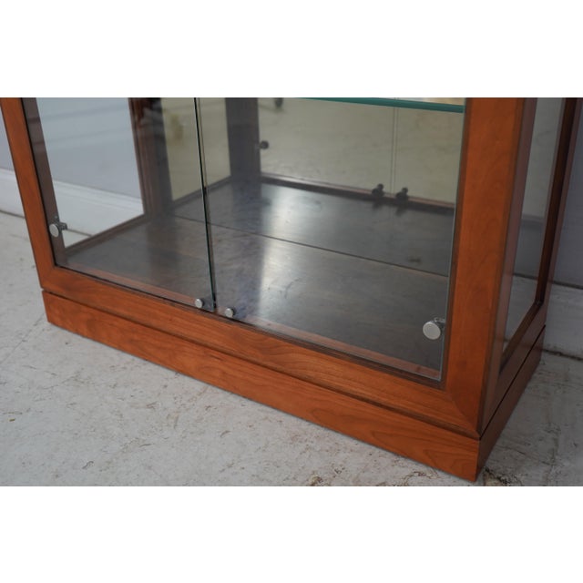 Stickley Cherry Tall Glass Door Curio Display Cabinet For Sale - Image 9 of 16