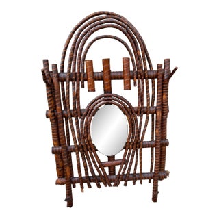 Vintage Adirondack Twig Mirror For Sale