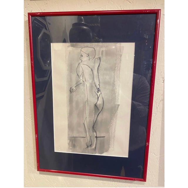 Abstract Mid 20th Century Set of 4 Nude Drawings For Sale - Image 3 of 5