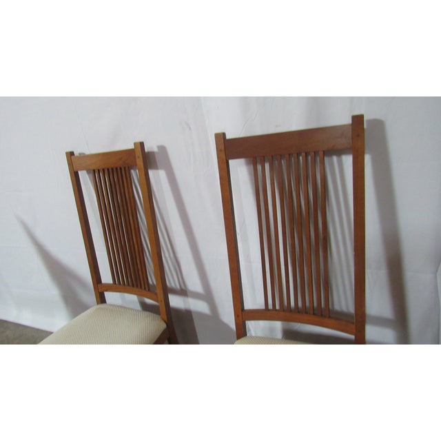 Pennsylvania House 1980s Set Mission Oak Pa House Pennsylvania Dining Room Chairs For Sale - Image 4 of 13