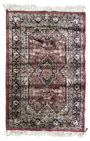 Small Vintage Chinese Silk Rug, 1980s