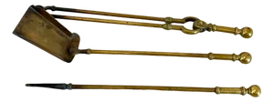 Victorian Brass Fire Irons, 1860s, Set of 3