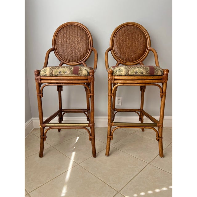 Vintage Palm Tree Pedestal Glass Top Dining Table For Sale - Image 10 of 12