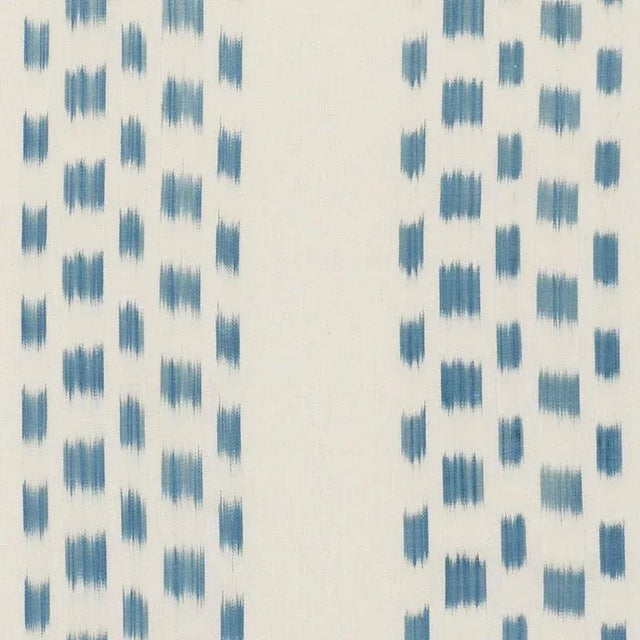 Sample - Schumacher Izmir Stripe Fabric in Sky For Sale