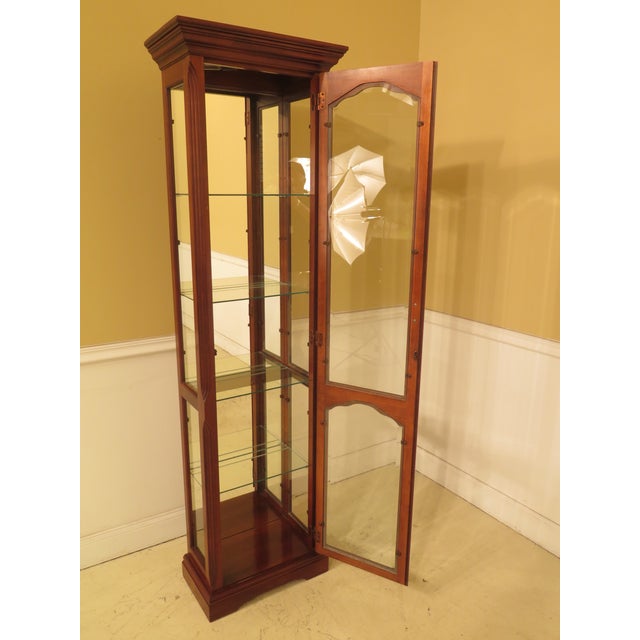 Pulaski Cherry 1 Door Lighted Curio Display Cabinet | Chairish