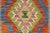Shabby Chic Turkish Kilim Rust Blue Hand-Woven Wool Rug For Sale - Image 4 of 9