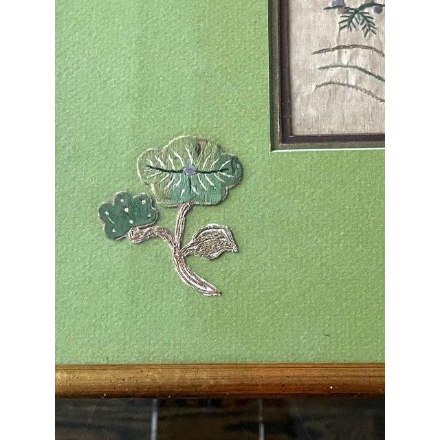 Two Framed Chinese Antique Textile Fragments Qing Dynasty Provenance For Sale - Image 4 of 9