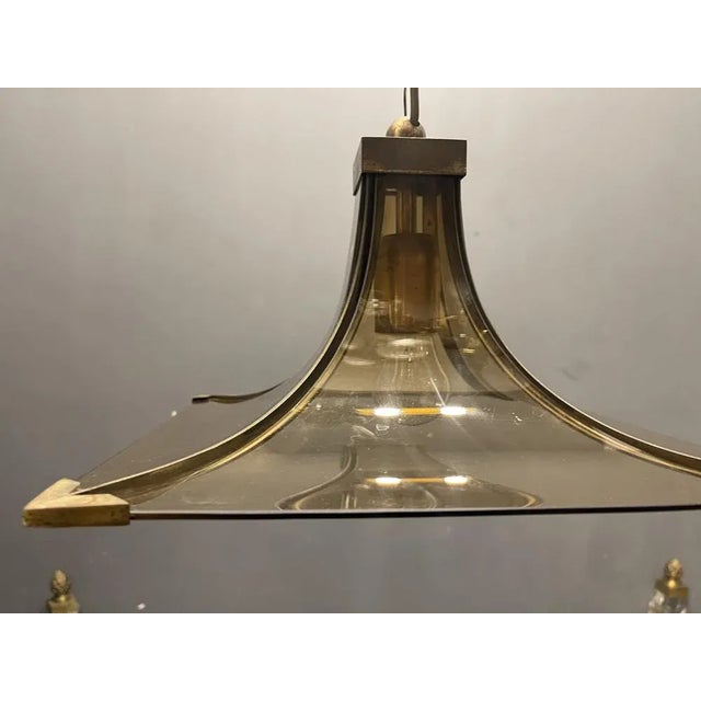 Tan Mid-Century Pagoda Pendant Lamp from Esperia For Sale - Image 8 of 9