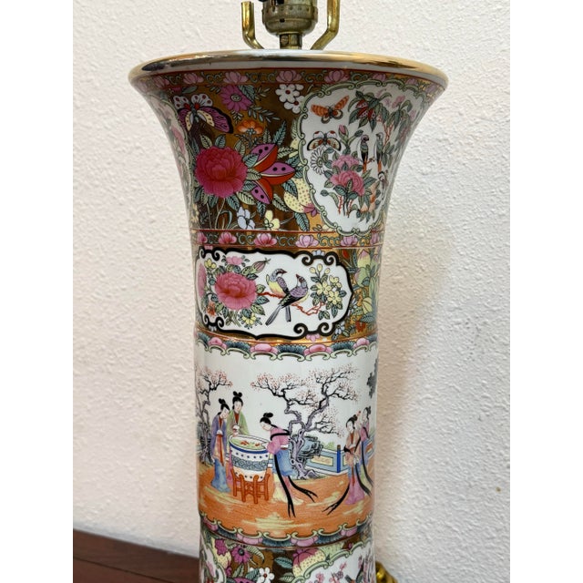 Oriental Style Porcelain Table Lamps For Sale - Image 9 of 10