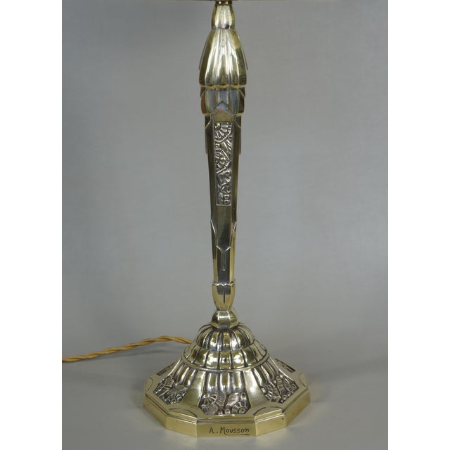 1920s French Art Deco Table Lamp by A. Mousson & Verreries Des Hanots - 1920s France For Sale - Image 5 of 15