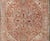 Gray green, taupe border, soft red Persian Heriz with geometric medallion design. Keivan Woven Arts / rug R20-0103,...