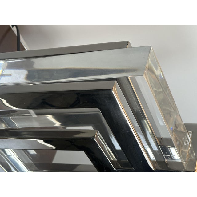 Art Deco Style Lamp in Chromed Aluminum and Altuglass, 2000s For Sale - Image 9 of 12