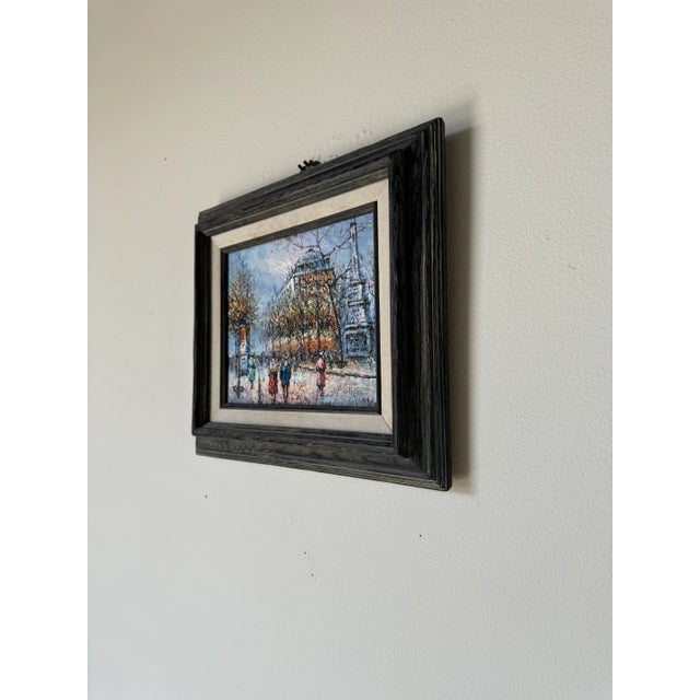Vintage P.Sanchez Paris Street View Oil Painting, Framed For Sale - Image 4 of 11