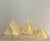 Set of 3 Orange Calcite Pyramid: Natural Abundance Stone, Meditation Decor 2-2.5” tall in Excellent Condition.