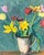 Modern European Modernist Spring Still Life with Daffodils and Tulips, Signed "PS '41" For Sale - Image 3 of 15