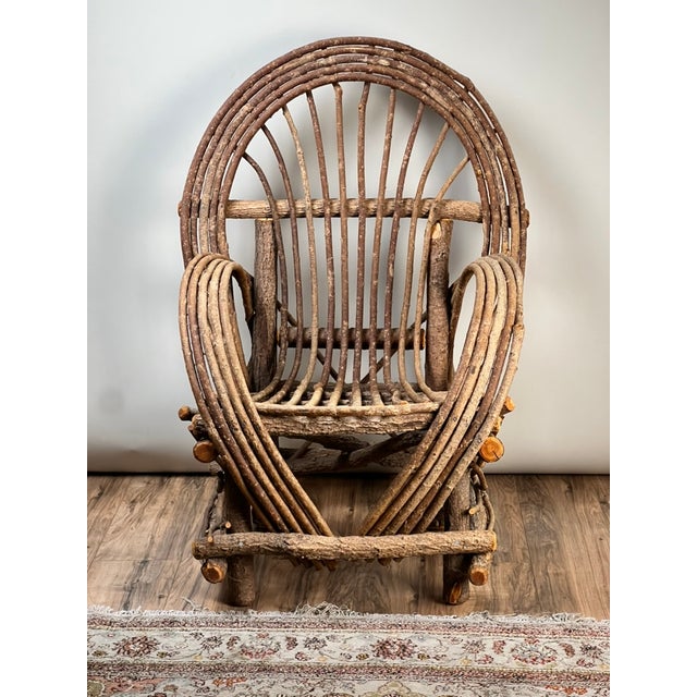 Late 20th Century Vintage Adirondack Bent Willow Arm Chair For Sale - Image 5 of 11