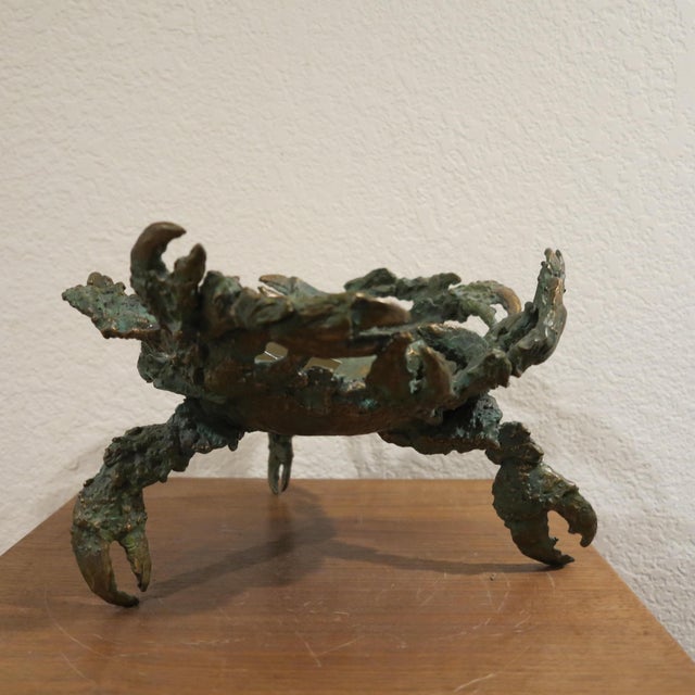 Figurative William Sharles Original Polychrome Bronze Sculpture Crab Bowl Dragonfly, Signed and Numbered For Sale - Image 3 of 10