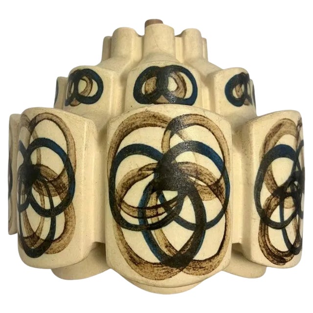 Ceramic Flower Pendant Light, Denmark, 1970s For Sale