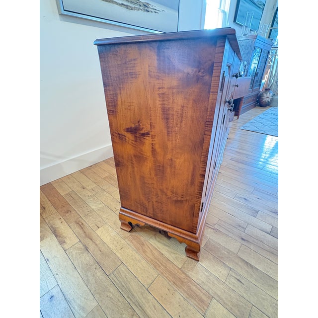 Estate Dr Dimes Custom Tiger Maple Sideboard For Sale In Boston - Image 6 of 12