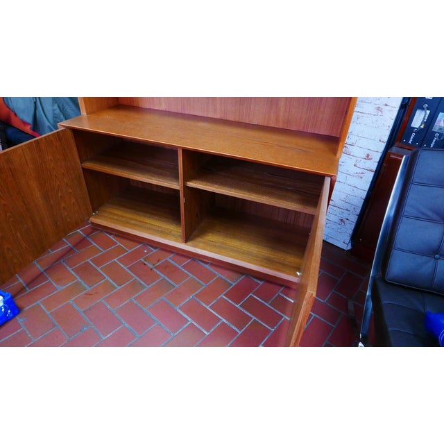 Danish Teak Sideboard with Showcase by Christian Linneberg for Odder, Denmark, in Very Good conditions. Designed 1980 to...