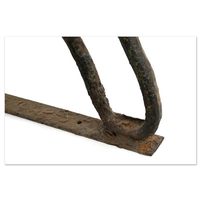 Public Bench in Wood and Patinated Iron For Sale - Image 4 of 6