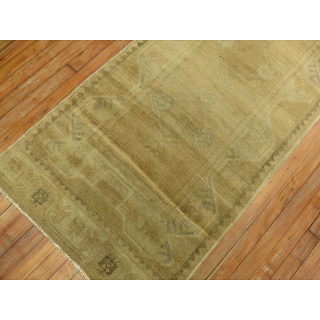 Early 21st Century Brown Beige Turkish Oushak Runner For Sale - Image 5 of 6