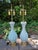 Mid-Century Modern 1950s Alfredo Barbini Murano Aventurine Glass Attributed Celadon Table Lamps, Twisted Form - a Pair For Sale - Image 3 of 8