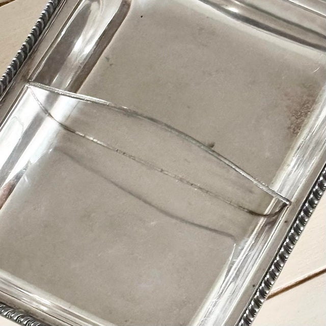 International Silver Vintage Silver-Plated Platter Divided Serving Tray With Gadroon Border For Sale - Image 4 of 8