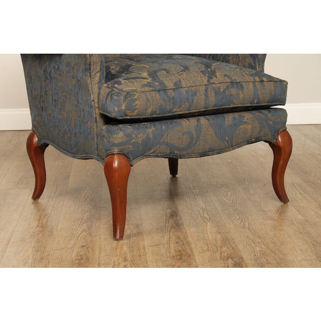2000 - 2009 Pearson French Style Pair of Custom Upholstered Wing Chairs For Sale - Image 5 of 12
