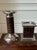 Vintage Leather and Silverplate Ralph Lauren Style Pillar Candleholder For Sale - Image 13 of 18