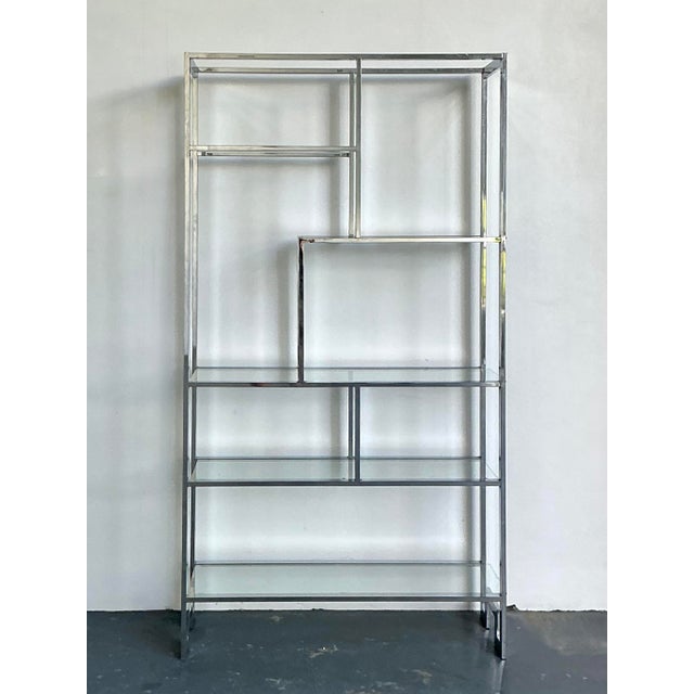 Vintage Polished Chrome Etagere After Milo Baughman For Sale In West Palm - Image 6 of 12