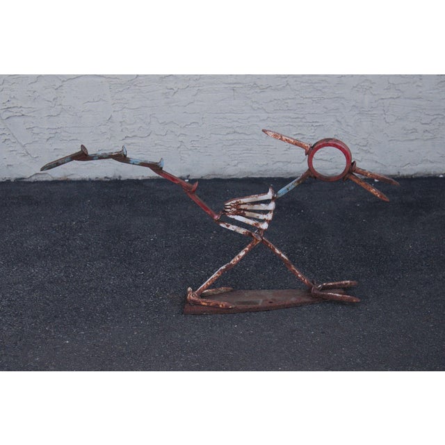 Industrial Metal Road Runner Sculpture Garden Statue For Sale - Image 13 of 18