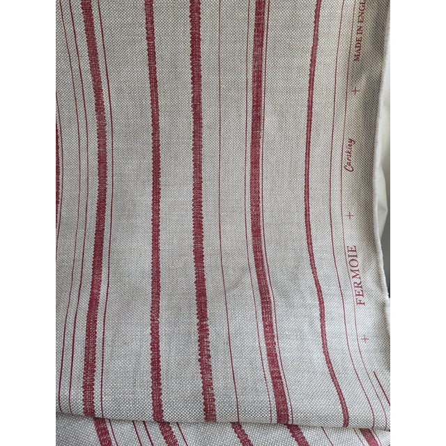 Fermoie’s ‘’Carskiey’ pattern in red 100% linen Suitable for window treatments and upholstery