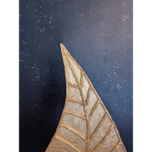Textile Original Gold Leaf Art on Canvas –“Timeless Leaf” by Alena Kalen 2025, Coa For Sale - Image 7 of 7