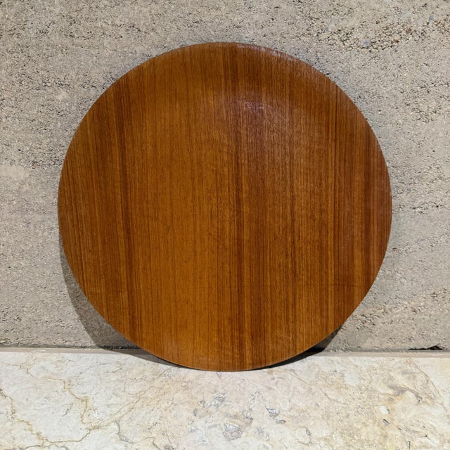 Mid 20th Century 1970s Serving Platter Teak Wood on Black For Sale - Image 5 of 6