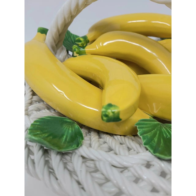 1980s Vintage Italian Ceramic Basket of Bananas Made in Italy - For Sale - Image 5 of 13