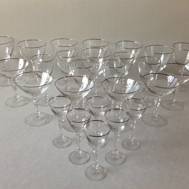 MidCentury Cut Crystal Barware by Fostoria Set of 26 Chairish