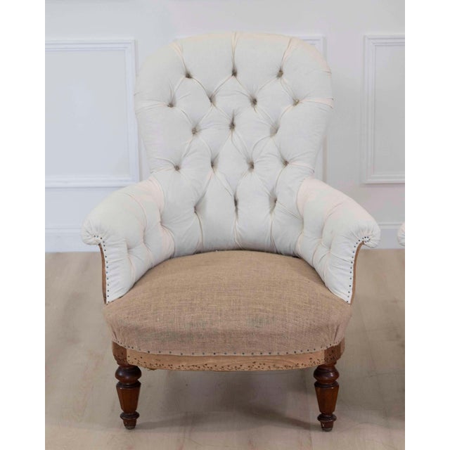 French Pair of 20th Century French Chairs, Ready to Upholster For Sale - Image 3 of 13