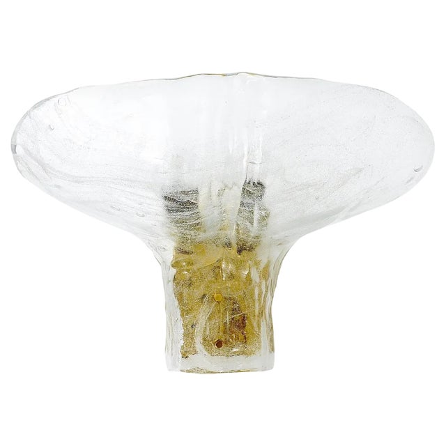 Large Brass and Melting Glass Petal Sconce attributed to J. T. Kalmar for Kalmar, Austria, 1970s For Sale