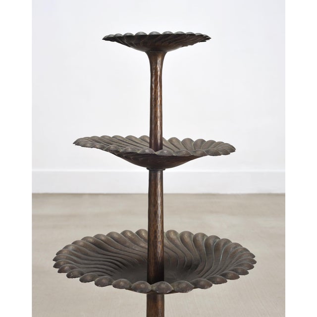 Patinated Bronze Three-Tier Muffin Dessert Stand or Display For Sale - Image 16 of 18