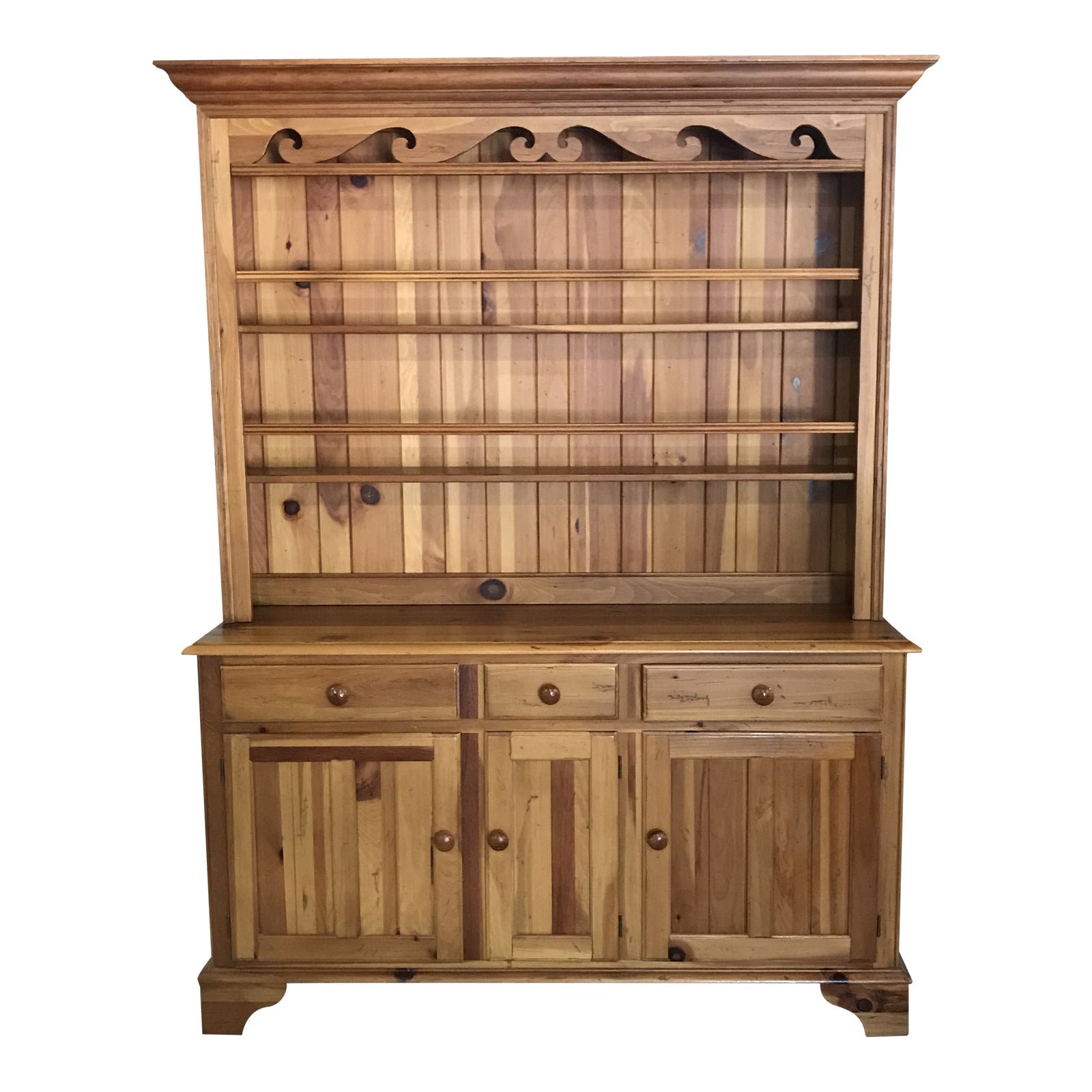 Ethan Allen Pine Farmhouse Open Hutch Chairish