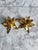 1980s Vintage Solid Brass Poinsettia Candlestick Holders For Sale - Image 5 of 10