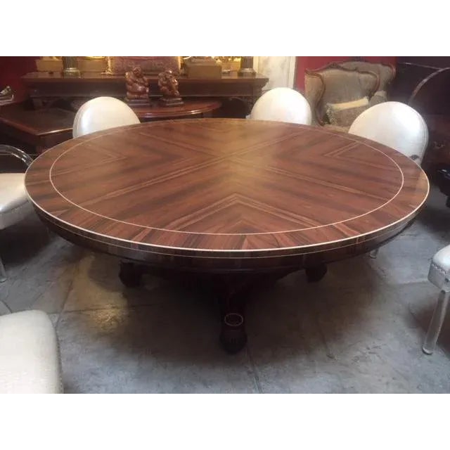 Nancy Corzine Regency Style Macassar Round Dining Table For Sale - Image 9 of 11