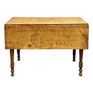 Antique Sheraton Circa 1830 Solid Birds Eye Maple Drop Leaf Table For Sale