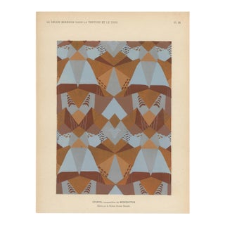 1920s French Art Deco Textile Design Plate – Bénédictus, Pl. 35 For Sale
