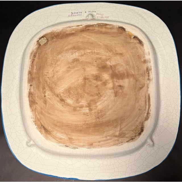 Ceramic Large Late 20th Century Italian Majolica Paint Decorated Tray For Sale - Image 7 of 7
